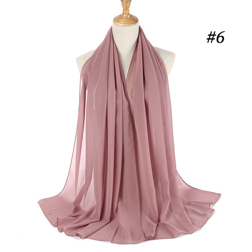 New malaysia solid color scarf fashion women peal chiffon headscarf 