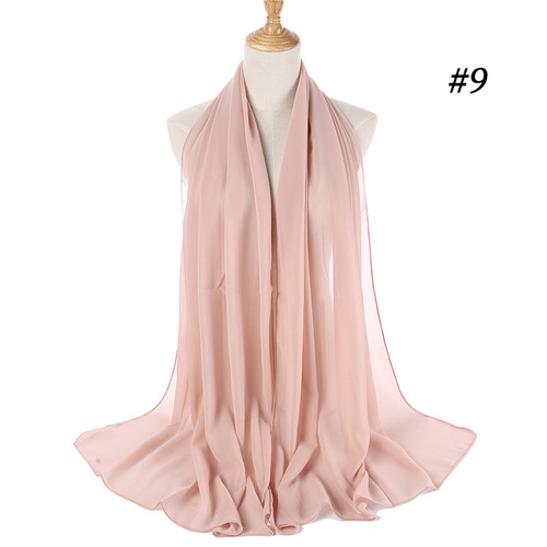 New malaysia solid color scarf fashion women peal chiffon headscarf 