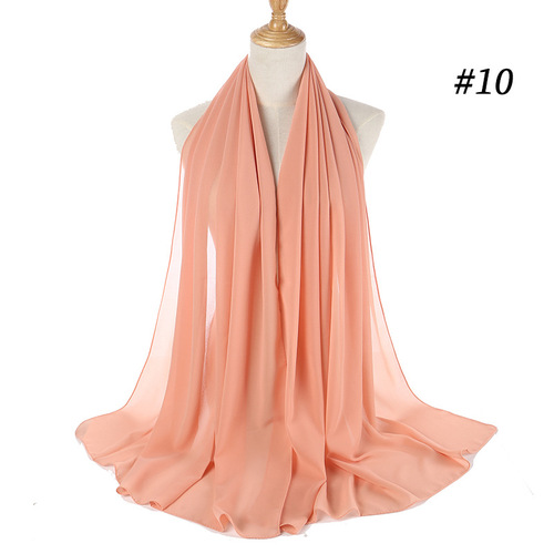 New malaysia solid color scarf fashion women peal chiffon headscarf 