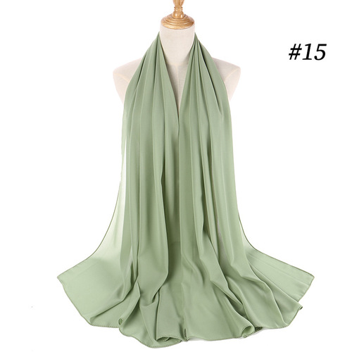 New malaysia solid color scarf fashion women peal chiffon headscarf 