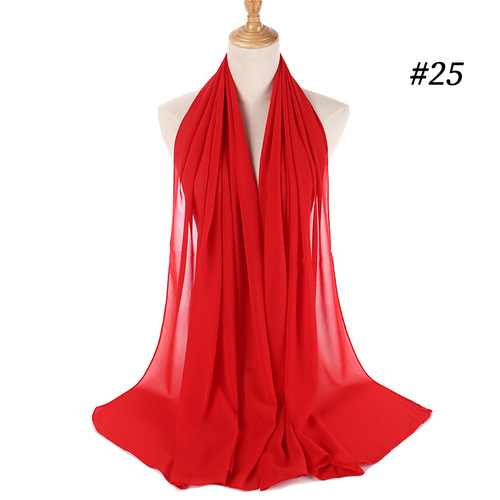 New malaysia solid color scarf fashion women peal chiffon headscarf 