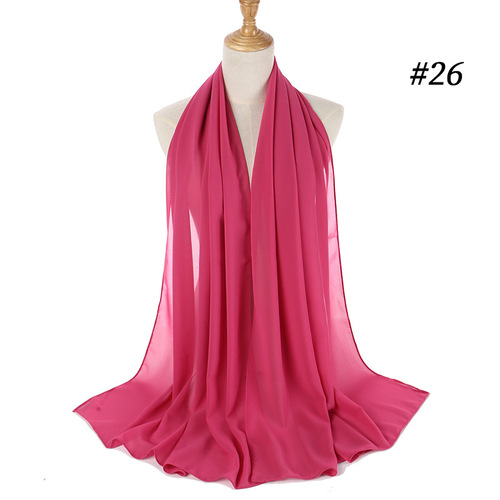 New malaysia solid color scarf fashion women peal chiffon headscarf 
