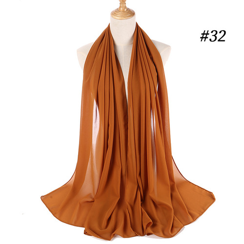 New malaysia solid color scarf fashion women peal chiffon headscarf 