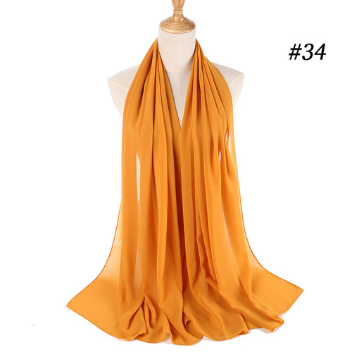 New malaysia solid color scarf fashion women peal chiffon headscarf 
