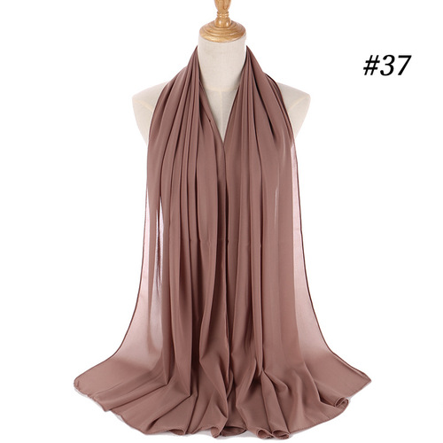 New malaysia solid color scarf fashion women peal chiffon headscarf 