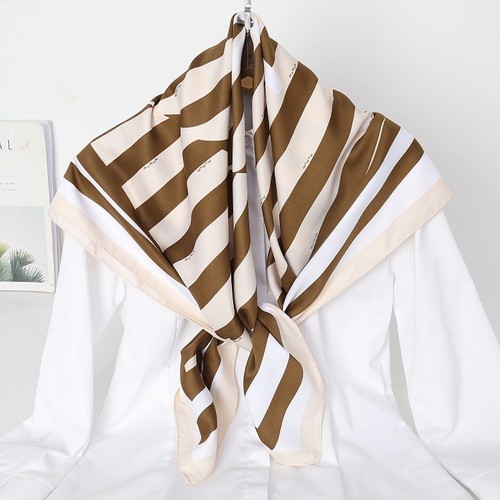 New fashion elegant polyester twill silk over size 90cm big square silk scarf foulards