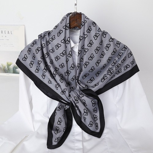 New fashion elegant polyester twill silk over size 90cm big square silk scarf foulards