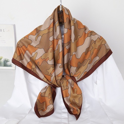 New fashion elegant polyester twill silk over size 90cm big square silk scarf foulards