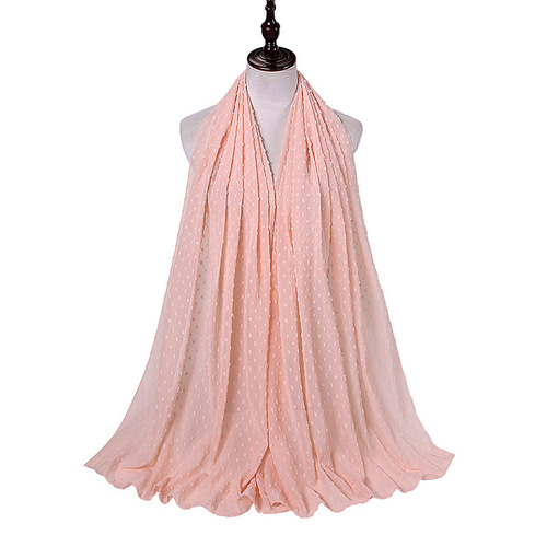 Women Long Shawl Muslim Chiffon Hijab Scarf 180*70cm Malaysian Hijab Chiffon For Pom Pom Chiffon Hijab
