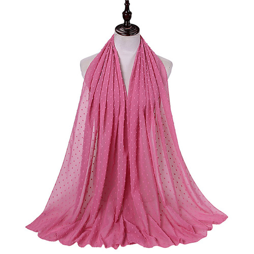 Women Long Shawl Muslim Chiffon Hijab Scarf 180*70cm Malaysian Hijab Chiffon For Pom Pom Chiffon Hijab