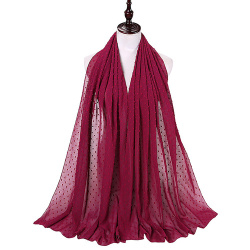Women Long Shawl Muslim Chiffon Hijab Scarf 180*70cm Malaysian Hijab Chiffon For Pom Pom Chiffon Hijab