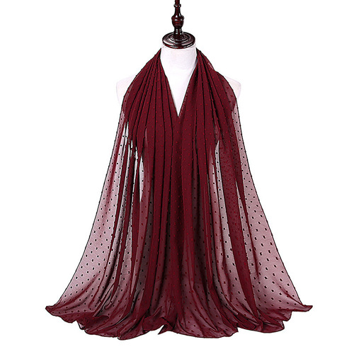 Women Long Shawl Muslim Chiffon Hijab Scarf 180*70cm Malaysian Hijab Chiffon For Pom Pom Chiffon Hijab