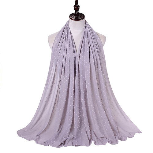 Women Long Shawl Muslim Chiffon Hijab Scarf 180*70cm Malaysian Hijab Chiffon For Pom Pom Chiffon Hijab