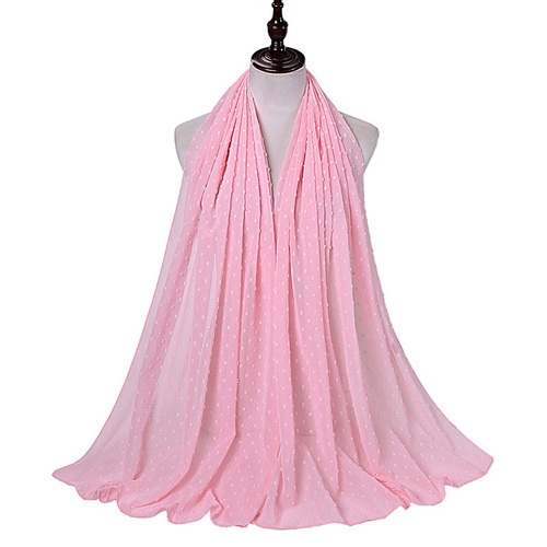 Women Long Shawl Muslim Chiffon Hijab Scarf 180*70cm Malaysian Hijab Chiffon For Pom Pom Chiffon Hijab