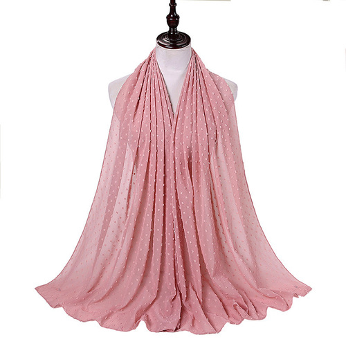 Women Long Shawl Muslim Chiffon Hijab Scarf 180*70cm Malaysian Hijab Chiffon For Pom Pom Chiffon Hijab