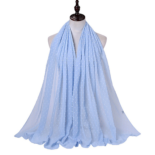 Women Long Shawl Muslim Chiffon Hijab Scarf 180*70cm Malaysian Hijab Chiffon For Pom Pom Chiffon Hijab