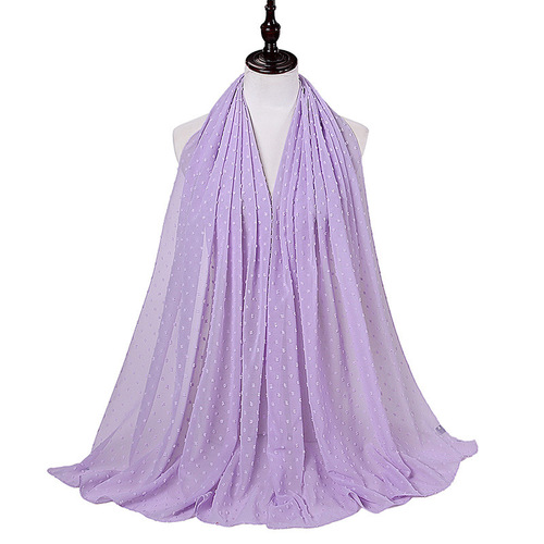 Women Long Shawl Muslim Chiffon Hijab Scarf 180*70cm Malaysian Hijab Chiffon For Pom Pom Chiffon Hijab