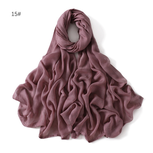 16 colors Women Plain Cotton Hijab Scarf