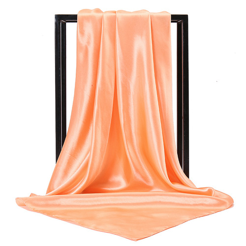 90*90 Large Hijab Solid Color Polyester New Design Islamic Lady Shawl Muslim Woman Plain Silk Hijab Scarf