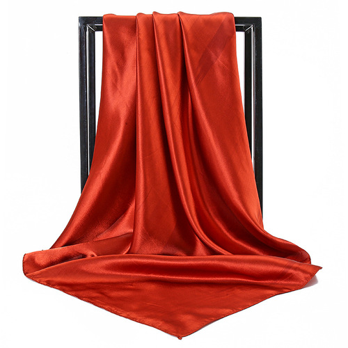 90*90 Large Hijab Solid Color Polyester New Design Islamic Lady Shawl Muslim Woman Plain Silk Hijab Scarf