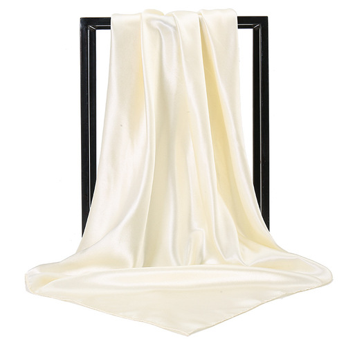 90*90 Large Hijab Solid Color Polyester New Design Islamic Lady Shawl Muslim Woman Plain Silk Hijab Scarf