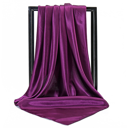 90*90 Large Hijab Solid Color Polyester New Design Islamic Lady Shawl Muslim Woman Plain Silk Hijab Scarf