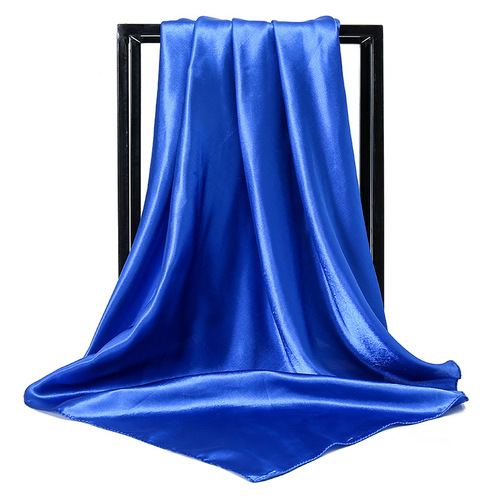 90*90 Large Hijab Solid Color Polyester New Design Islamic Lady Shawl Muslim Woman Plain Silk Hijab Scarf