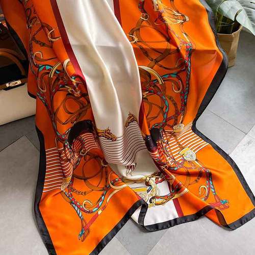 Fashion foulard  digital printing long silk scarves 100% silk scarf 90*180cm