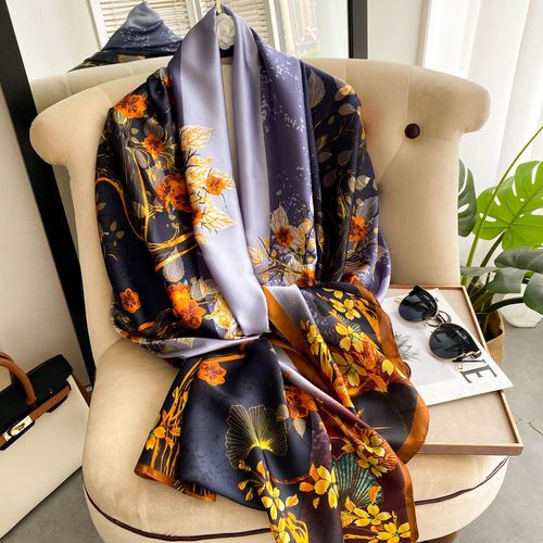 Fashion foulard  digital printing long silk scarves 100% silk scarf 90*180cm