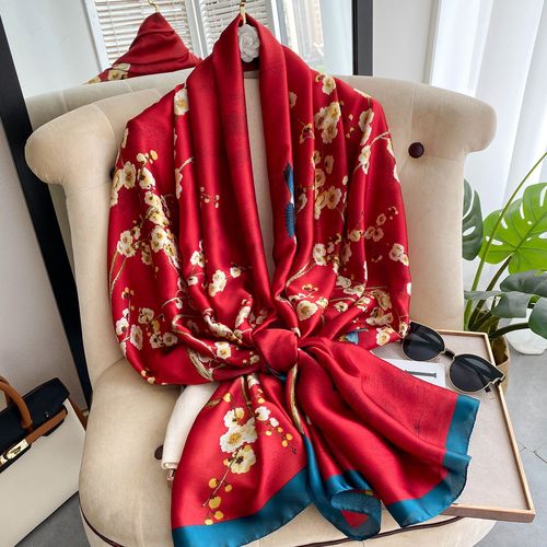 Fashion foulard  digital printing long silk scarves 100% silk scarf 90*180cm