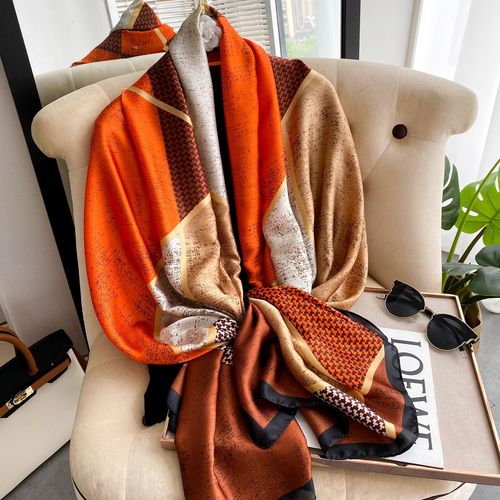 Fashion foulard  digital printing long silk scarves 100% silk scarf 90*180cm