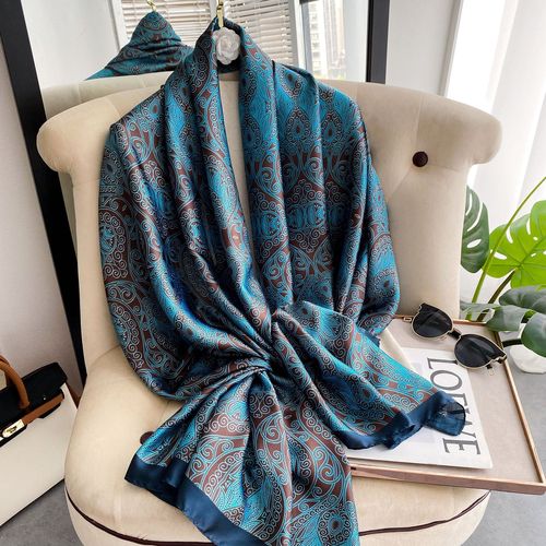 Fashion foulard  digital printing long silk scarves 100% silk scarf 90*180cm