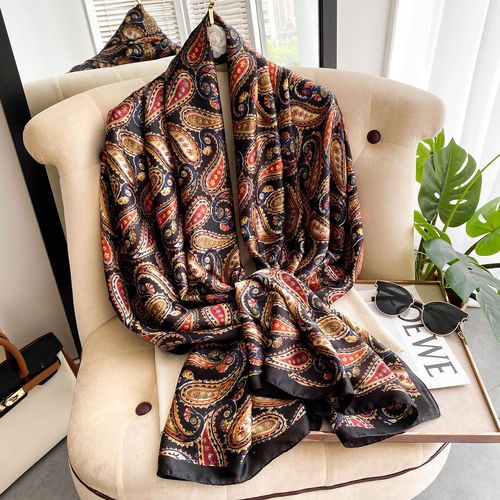Fashion foulard  digital printing long silk scarves 100% silk scarf 90*180cm