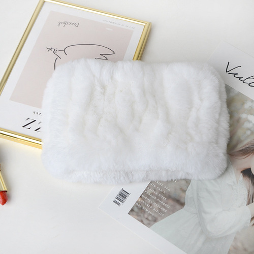 Winter Knit Rex Rabbit Fur Headbands High Elastic Knitted Neck Warmer Scarves for Women