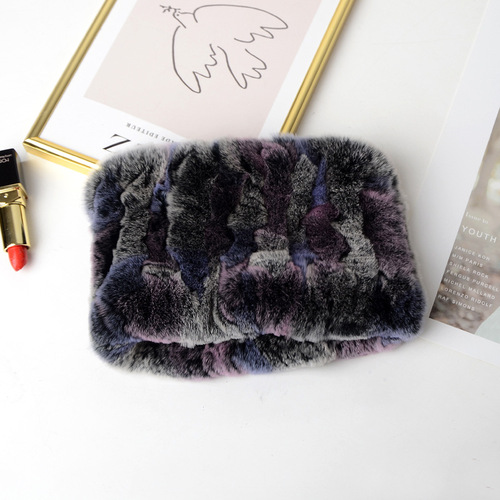 Winter Knit Rex Rabbit Fur Headbands High Elastic Knitted Neck Warmer Scarves for Women