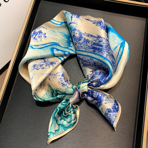Luxury Silk Scarves For Women  Floral 100% Real Silk Scarf Square 53*53cm Mulberry Silk Scarves Hair Accessories
