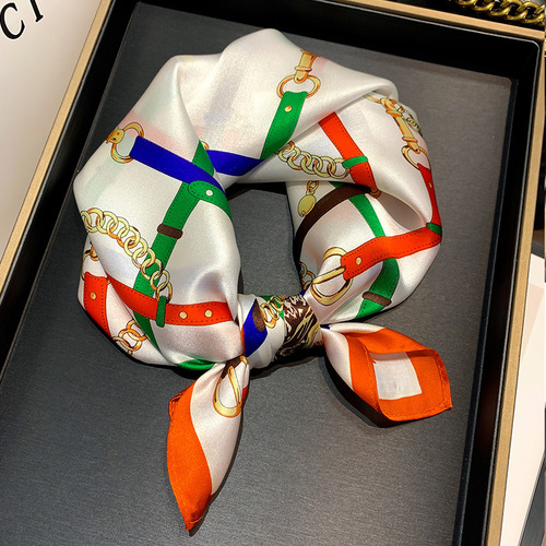 Luxury Silk Scarves For Women  Floral 100% Real Silk Scarf Square 53*53cm Mulberry Silk Scarves Hair Accessories