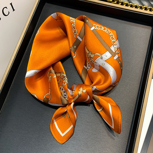 Luxury Silk Scarves For Women  Floral 100% Real Silk Scarf Square 53*53cm Mulberry Silk Scarves Hair Accessories