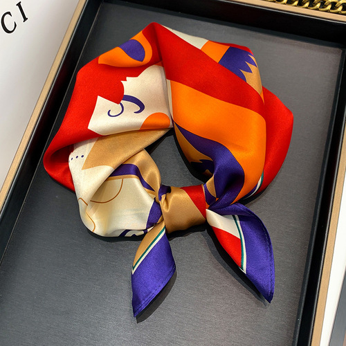 Luxury Silk Scarves For Women  Floral 100% Real Silk Scarf Square 53*53cm Mulberry Silk Scarves Hair Accessories