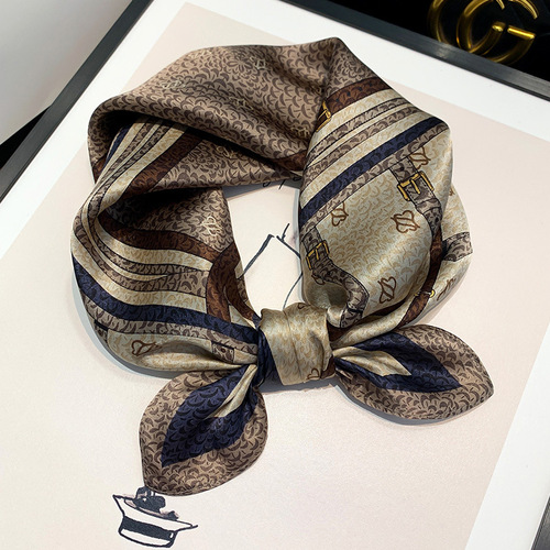 Luxury Silk Scarves For Women  Floral 100% Real Silk Scarf Square 53*53cm Mulberry Silk Scarves Hair Accessories