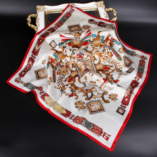 New fashion large square 100% silk digital print scarf