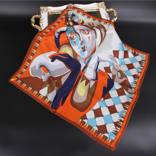 New fashion large square 100% silk digital print scarf
