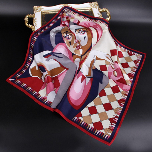 New fashion large square 100% silk digital print scarf