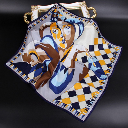 New fashion large square 100% silk digital print scarf