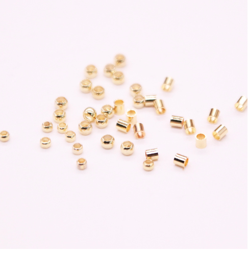 Gold Plated Tube Loose Bead Straight Spacer Beads 100pcs/bag  Hand String DIY Bracelet Accessories Morse Code Bracelet