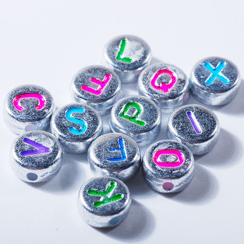 SB6262 plastic acrylic letter initial 4*7mm 500g A to Z 26 alphabet beads for jewelry DIY