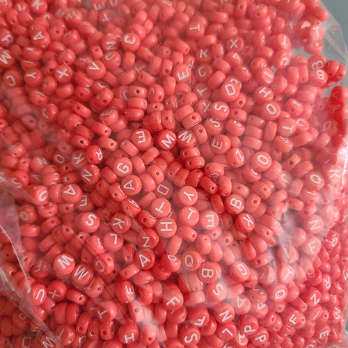 SB6262 plastic acrylic letter initial 4*7mm 500g A to Z 26 alphabet beads for jewelry DIY