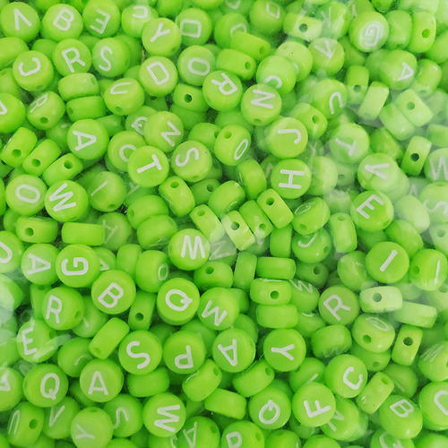 SB6262 plastic acrylic letter initial 4*7mm 500g A to Z 26 alphabet beads for jewelry DIY