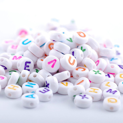SB6262 plastic acrylic letter initial 4*7mm 500g A to Z 26 alphabet beads for jewelry DIY