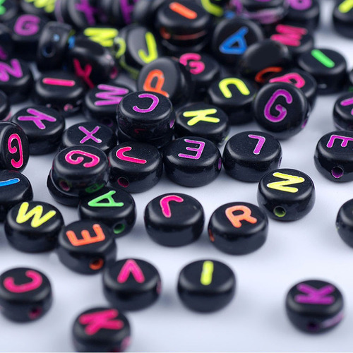 SB6262 plastic acrylic letter initial 4*7mm 500g A to Z 26 alphabet beads for jewelry DIY